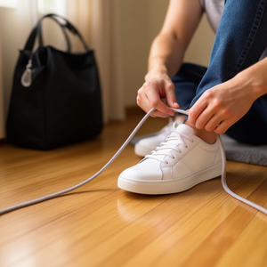 Lacci piatti grigi Iln da 120 cm per sneakers - Product Image 3