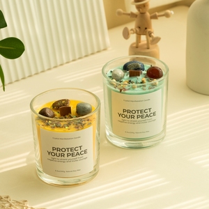 Bougie de cire de soja parfumée en cristal naturel, ornement de parfum d'intérieur moderne, nerfs apaisants, cadeau d'anniversaire pour aider à dormir - Product Image 1