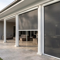 Stores extérieurs motorisés professionnels, résistants au vent, avec système de fermeture éclair, imperméables, pour terrasse, pergola, balcon