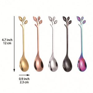 ช้อนสแตนเลสขัดเงาเคลือบทองคำ ดีไซน์หรูหรา พร้อมโลโก้สั่งทำพิเศษ สำหรับกาแฟ ของหวาน ชา ใบชา ขนาดเล็ก 10 มล. เหมาะสำหรับงานปาร์ตี้ - Product Image 2