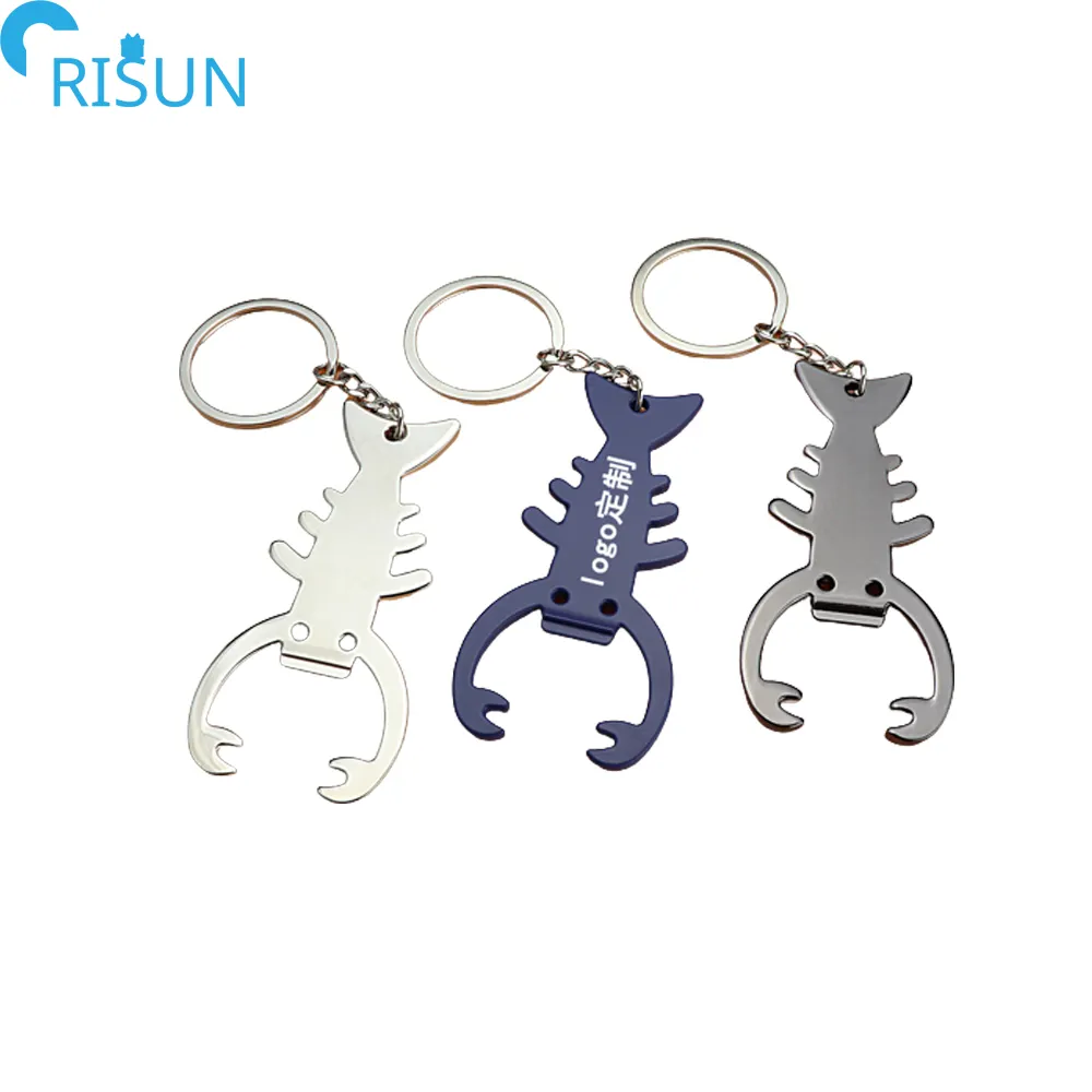 Wholesale New Design Lobster Bottle Opener Keychain Fun Bottle Crab Keyring Custom Laser Logo Lobster Bottle Opener Keychain