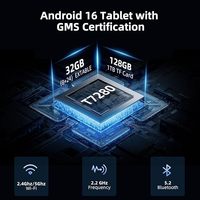Tablet Android 16 de 10 Pulgadas, 1080p, 32GB de RAM, 128GB de ROM, Expansión de 1TB, T7280 Octa-Core, Batería de Gran Capacidad, Resistente, China