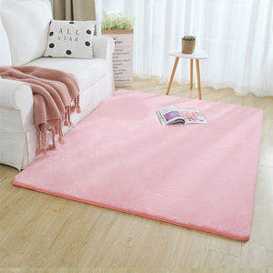 부드럽고 푹신한 단색 염색 퍼 러그 카펫 고급 바닥 거실용 인조 토끼털 카펫 - Product Image 5