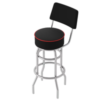 Heavy Duty Moderne Rétro En Métal Haut Rond Pivotant Comptoir Tabouret De Bar Style Commercial Chrome Pivotant Tabouret De Bar Dossier