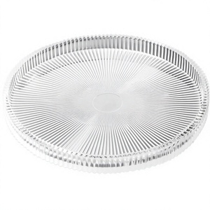 Plateau de service rond en verre moderne, passe au <span class=keywords><strong>lave</strong></span>-<span class=keywords><strong>vaisselle</strong></span>, motif uni, diamètre 10,5 pouces, décoration intérieure et utilisation sur table basse - Product Image 1