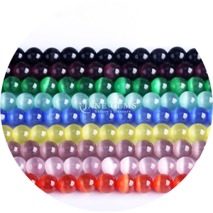 Venta al por mayor de piedras preciosas de cristal natural ojo de gato cuentas de forma redonda múltiples tipos de <span class=keywords><strong>piedra</strong></span> hebras de cuentas sueltas para la fabricación de joyas DIY - Product Image 1