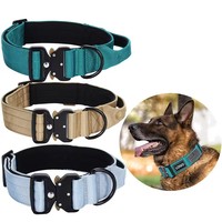 Collar táctico personalizado para perros, ajustable, resistente, con hebilla metálica de liberación rápida, para perros pequeños, medianos o extra grandes.