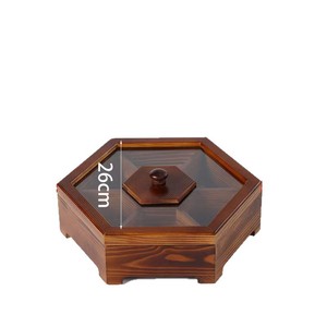 Wooden Compartmentalized Candy <b>Box</b> Pine Handmade Hexagonal With Lid For Storage <b>Gift</b> - Product Image 5