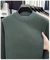Hochwertiger Herren-Strickpullover mit Fleecefutter, Stehkragen und einfachem, warmem Strickdesign