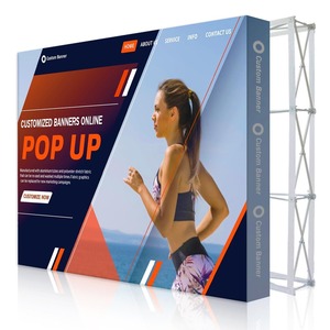 Manufacturer Customized Curved and Straight <strong>Pop</strong> <strong>up</strong> Fabric <strong>Display</strong> Banner Stand Wall Advertising Show - Product Image 1