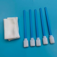 Kit de nettoyage d'imprimante avec écouvillons jetables en mousse PP bleue à pointe rectangulaire et lingettes en polyester