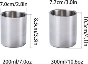 Verre à shot cylindrique en acier inoxydable à double paroi incassable de 10 oz, style moderne, idéal pour les cadeaux (vente en gros) - Product Image 2