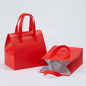 กระเป๋าเก็บความเย็นแบบใช้ซ้ำได้ ผลิตจากฟิล์มเคลือบไม่ถักทอ สำหรับใส่อาหาร เค้ก จัดส่งอาหาร พร้อมพิมพ์ลายตัวอักษร ใช้เป็นตะกร้าใส่อาหารกลางวันได้ - Product Image 1