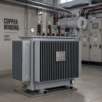 Transformateur immergé dans l'huile S22 avec enroulement en cuivre sans oxygène pour systèmes de distribution d'énergie industrielle 10 kV