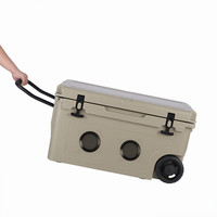 55L Isoler Boisson Style Américain Boîte En Plastique Glacière pour Camping Partie Bleu Pêche