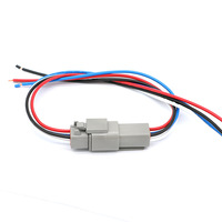 Kabel Harness Pigtail Konektor Tahan Air 4 Pin Kustom, Kabel Otomotif Abu-abu Male Female untuk Truk, Mesin Off-road, Lampu LED