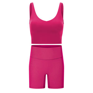 <span class=keywords><strong>Lulu</strong></span>, conjunto de pantalones cortos y Sujetador deportivo de 2 piezas para mujer, secado rápido, nailon, estiramiento en cuatro direcciones, transpirable, ligero para Yoga, correr, Fitness - Product Image 6