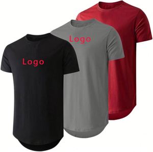 <b>Longline</b> Fashion Hip Hop Tee High Quality Wholesale Advertising Promotional Custom Logo <b>Shirts</b> Crewneck <b>T</b>-<b>Shirt</b> - Product Image 1