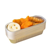 XinBaiLi 200ml Barquette de cuisson jetable en aluminium, mini-récipient à gâteau, compatible four, rectangulaire, écologique, qualité alimentaire, logo personnalisé