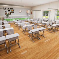 Ensemble de mobilier scolaire durable et réglable avec bureau et chaise pour étudiants, hauteur réglable, avec tiroir, pour projets scolaires