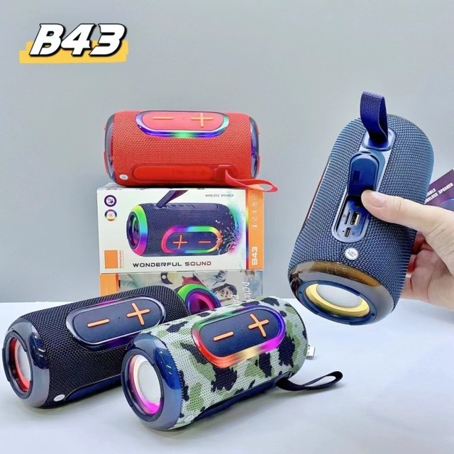 B43Mini Portable Rechargeable Super Bass Wireless Sound Box Waterproof Outdoor Bluetooth Speakers Rgb Led Speaker Light