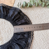 Tissu en dentelle décorative à double couche en polyester extensible, avec bord ondulé et volants, en maille de mousseline, pour jupes (OEM)