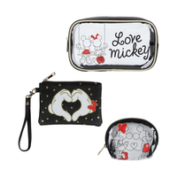 Pour FAMA : Ensemble de 3 trousses de maquillage portables en PVC, étanches, avec fermeture éclair, motif dessin animé, pour voyage