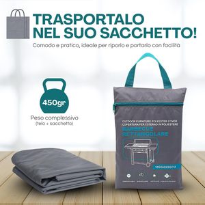Copertura per barbecue 105x60x95 cm in poliestere 210D, protezione per esterni per griglia - Product Image 4
