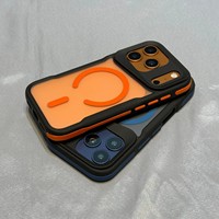 Étui de téléphone transparent mat de luxe véritable avec support pour iPhone 17 12 13 14 15 16 17 Pro Max Plus, coque rigide magnétique