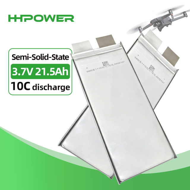 HHPOWER 3.7V 21.5Ah Solid State Battery Cell High-rate 10C High Energy Density 275Wh/kg 1000 Cycles Drone Batteries for FPV