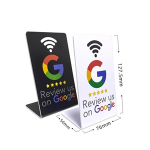 ป้ายแสดงข้อมูลโซเชียลมีเดียแบบไร้สัมผัสอัจฉริยะ NFC ขนาด A5 พร้อมคิวอาร์โค้ดแบบกำหนดเอง ป้ายแสดงข้อมูล NFC สำหรับรีวิว Google พร้อมขาตั้ง - Product Image 2