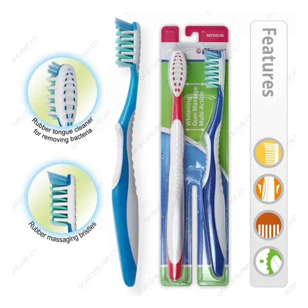 Brosse à dents nettoyage efficace poils souples soins dentaires brosse à dents en plastique écologique adulte