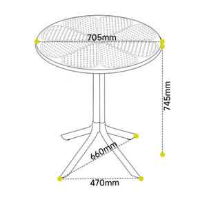 Modern <b>Round</b> Dining Outdoor <b>Table</b> Perforated Plastic Weather Resistant <b>Garden</b> Furniture with 3-Year Warranty - Product Image 2