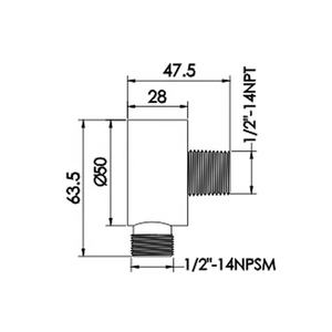 Rass Round hrome hrhower all ounounted lbow athathroom Shower onnector OSE y hhower - Product Image 2