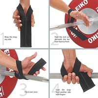 Sangles de levage pour soulevé de terre, haltères et tractions, bandes de maintien pour poignets, durables, en fibre de polyester, pour l'assistance au maintien en fitness