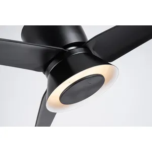 JK ZS-52-23019BK Modern 52 Inch 3 ABS Blades Copper Motor Led Ceiling Fan With Light And Remote Control