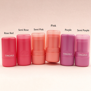 Tube de baume à lèvres, rouge à lèvres ou déodorant rechargeable, mini, rose, 8 ml, en PP, neuf et vide, avec système twist-up. - Product Image 3