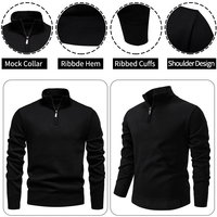 Pull à col montant pour homme en maille tricotée décontractée, coupe ajustée, col roulé, pull polo, vente en gros, automne-hiver 2025