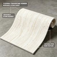 Panneau de pierre souple en travertin flexible en gros, feuille mince et flexible pour revêtement de colonnes et de murs courbes