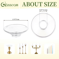 Protectores de Goteo de Cera para Velas, Anillos Redondos de Cristal para Velas Cónicas de 0.86 Pulgadas, Recolectores de Cera Transparentes
