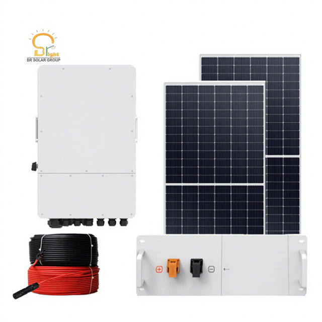 BR SOLAR Hybrid Solar Energy Storage System 10KW On&Off Grid Monocrystalline Silicon Panels MPPT Controller Lithium Ion Pure