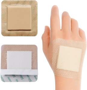 Pembalut busa perekat 4x4inci untuk luka dengan batas tahan air perban luka silikon - Product Image 2