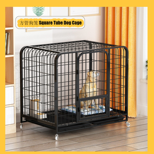Estilo moderno aço inoxidável cão gaiola tamanho personalizado gaiola pet grande botão Snap encerramento ferro sólido com bandeja plástica para venda - Product Image 6