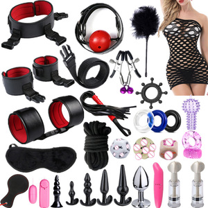 Juego de sujeción de Bondage BDSM, 30 Uds., esposas sexuales, látigo, cuentas anales, tapón Anal, tapón Anal, vibrador de bala, Juguetes sexuales para mujer adulta SM % - Product Image 6