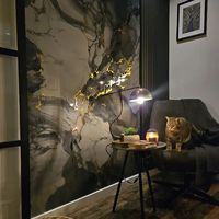 Panneaux muraux en PVC marbré brillant UV légers au design moderne pour villas et hôpitaux, imperméables, ignifuges et anti-rayures