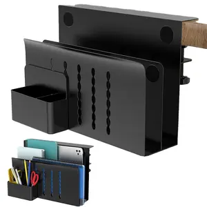 JH-Mech 2 livelli appeso con spazio di archiviazione Extra morsetto sul lato portapenne magnetico in acciaio al carbonio porta porta oggetti da scrivania