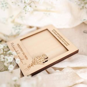 Marcos de madera cuadrados personalizados, accesorios para álbumes de fotos, ¿te gustaría ser mi madrina/mi <span class=keywords><strong>padrino</strong></span>, Marco para álbum de fotos? - Product Image 4