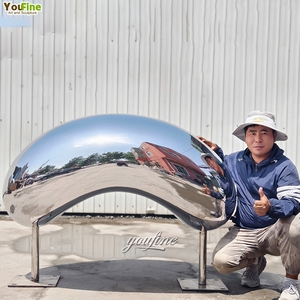 Beroemde Spiegel Gepolijst Wolkenpoort Kunst Standbeeld Roestvrij Staal Bonen Sculptuur - Product Image 4