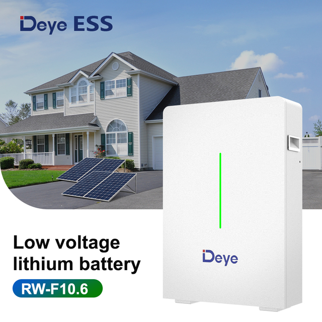 Deye Battery RW-F10.6 New Listing Home Energy Storage Battery Cell 208Ah Solar LiFePO4 51.2V Wall-Mounted