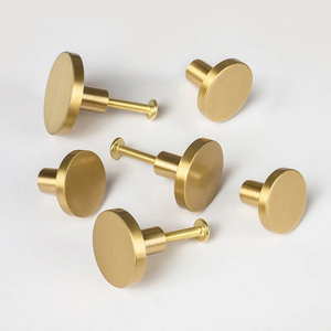 Pomos Redondos de Latón para Cómodas, Tiradores de Cajones, Manijas para Puertas de Gabinetes, Tiradores de Herrajes de Cocina Dorados Simples - Product Image 4